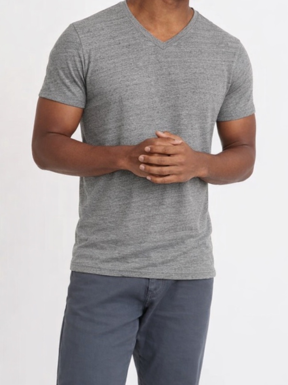 Marine Layer V-Neck T-Shirt Men’s M/L Gray Soft Jersey Tee Short Sleeve